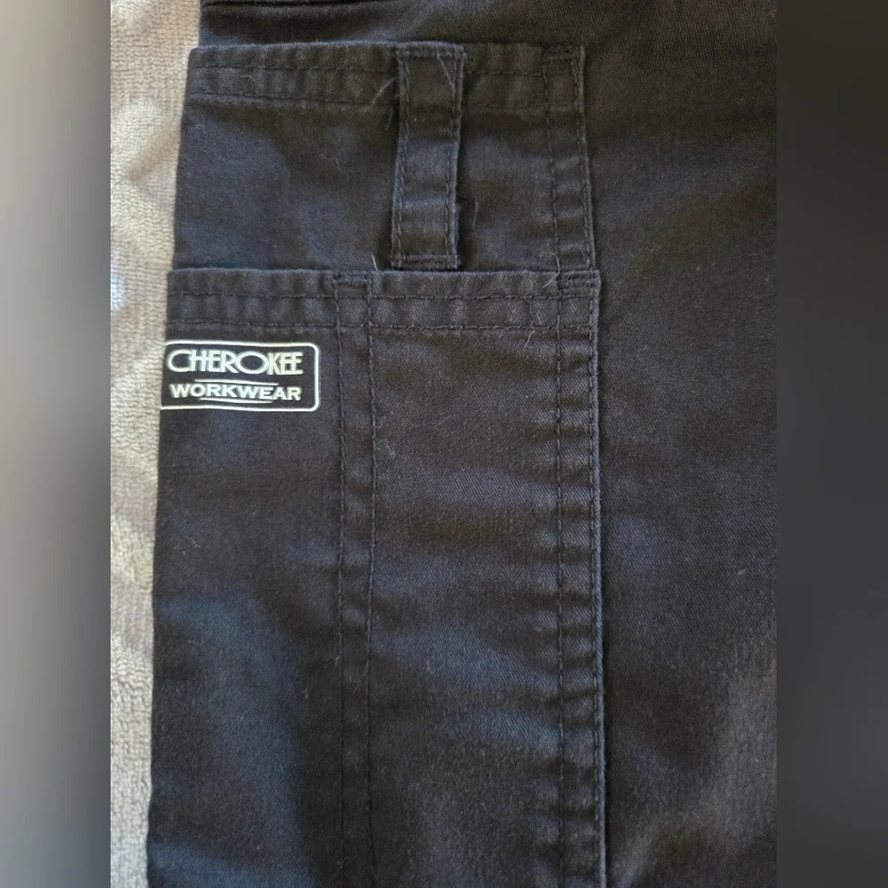 Cherokee Workwear Black Scrub Pants - Picture 2 of 5